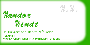 nandor windt business card